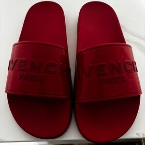Givenchy red rubber slides